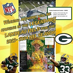 Winning submission for University / Tech. College division in the Green Bay Packers student art contest 2023